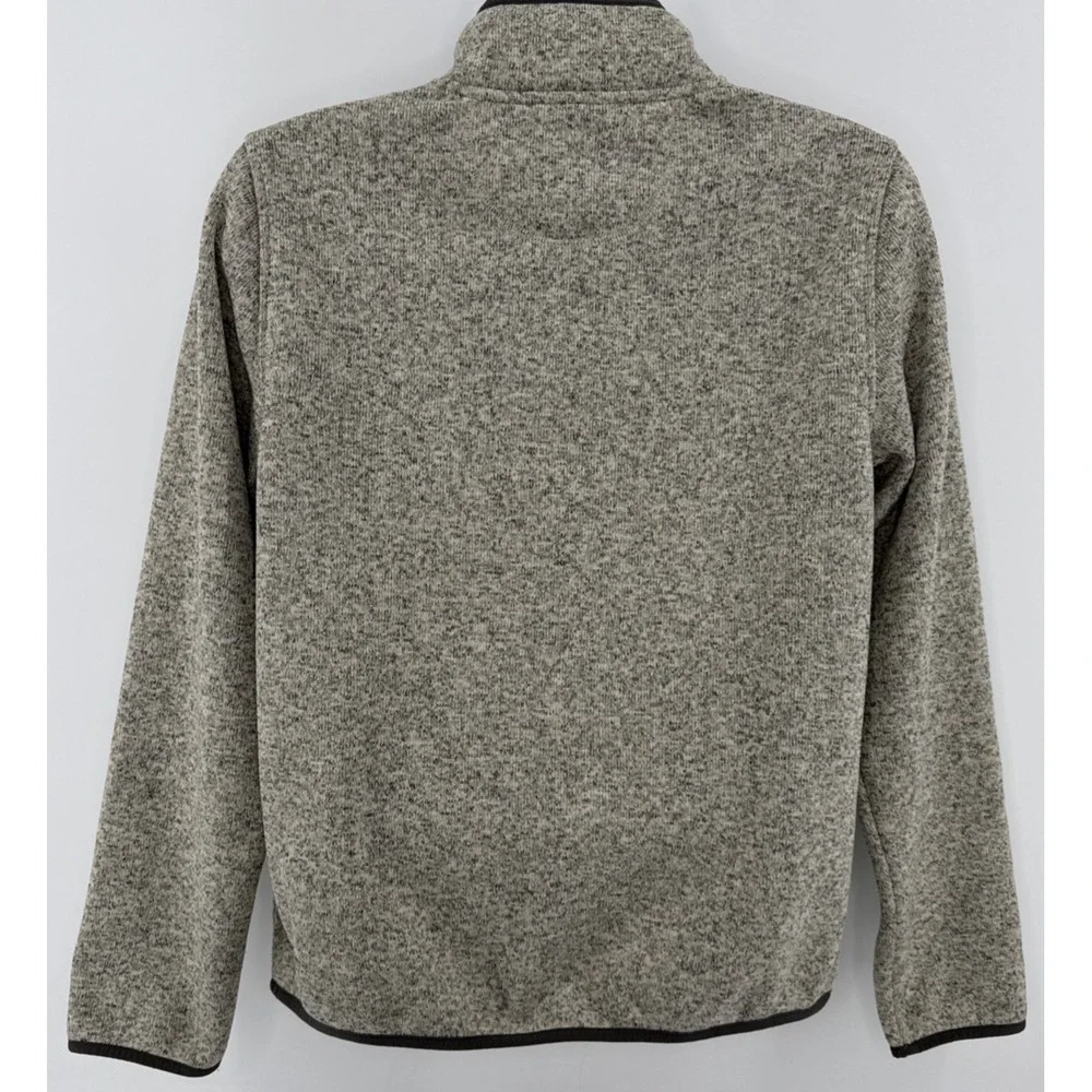 L.L.Bean 1/4 Snap Pullover Men's M Gray Sweater Fleece Kangaroo Pocket
